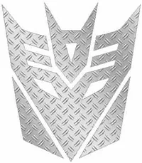 HD Silver Diamond Plate Decepticon Decal / Sticker