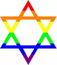 Rainbow LGBT Flag Star of David Decal / Sticker 24