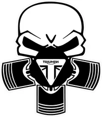 Triumph Piston Gas Mask Decal / Sticker 72