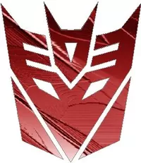 Transformers Decepticon 06 Burgundy Embossed Metal Decal / Sticker