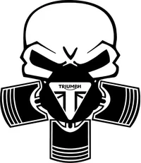 Triumph Piston Gas Mask Skull Decal / Sticker 71