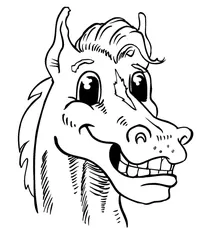 Horse Mascot Head Decal / Sticker 1