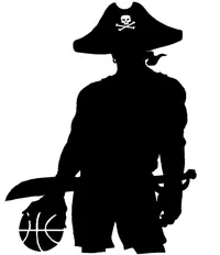 Basketball Pirates Mascot Decal / Sticker 1