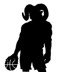 Basketball Rams Mascot Decal / Sticker 1