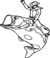Bassboy (Cowboy Riding a Fish) Decal / Sticker