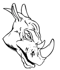 Rhinos Head Decal / Sticker