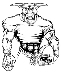 Football Bull Mascot Decal / Sticker 05