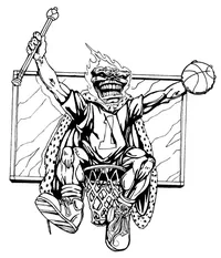 Basketball Comets Mascot Decal / Sticker 2