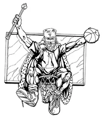 Basketball Frontiersman Mascot Decal / Sticker 1