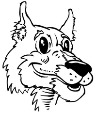 Huskies Mascot Decal / Sticker 1