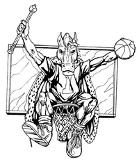 Basketball Horse Mascot Decal / Sticker 1