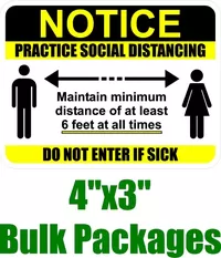 BULK 4x3 Inch Practice Social Distancing Decal / Sticker 02