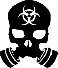 Biohazard Gas Mask Skull Decal / Sticker 03