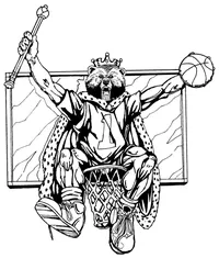 Basketball Bear King Mascot Decal / Sticker