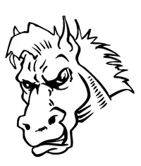 Horse Mascot Head Decal / Sticker 5