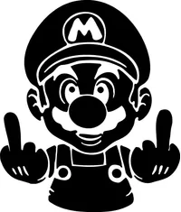 Mario Giving the Finger Decal / Sticker 04