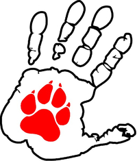 Dog Paw Hand Print Decal / Sticker 05