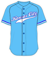 00 Powder Blue Kansas City Jersey Decal / Sticker