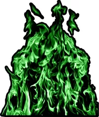 Green True Fire Decal / Sticker 06