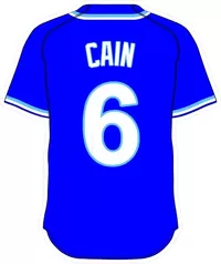 6 Lorenzo Cain Royal Blue Jersey Decal / Sticker