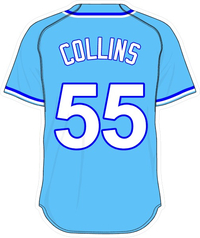 55 Tim Collins Powder Blue Jersey Decal / Sticker
