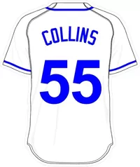 55 Tim Collins White Jersey Decal / Sticker