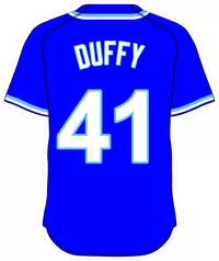 41 Danny Duffy Royal Blue Jersey Decal / Sticker