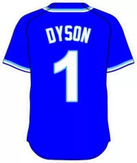 1 Jarrod Dyson Royal Blue Jersey Decal / Sticker