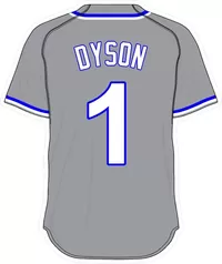 1 Jarrod Dyson Gray Jersey Decal / Sticker