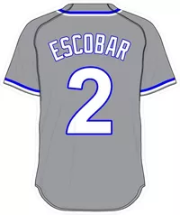 2 Alcides Escobar Gray Jersey Decal / Sticker