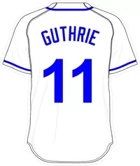 11 Jeremy Guthrie White Jersey Decal / Sticker