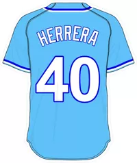 40 Kelvin Herrera Powder Blue Jersey Decal / Sticker