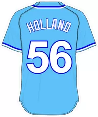 56 Greg Holland Powder Blue Jersey Decal / Sticker
