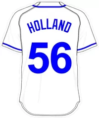 56 Greg Holland White Jersey Decal / Sticker