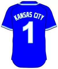 1 Kansas City Royal Blue Jersey Decal / Sticker