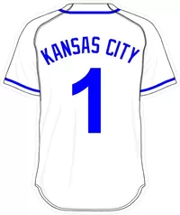 1 Kansas City White Jersey Decal / Sticker