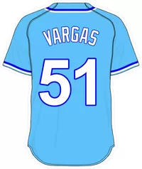 51 Jason Vargas Powder Blue Jersey Decal / Sticker