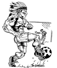 Soccer Braves / Indians / Chiefs Mascot Decal / Sticker sr1