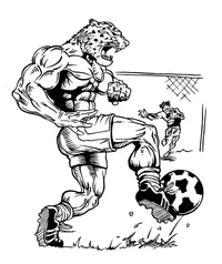 Soccer Leopards Mascot Decal / Sticker 2