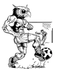 Soccer Owls Mascot Decal / Sticker 1