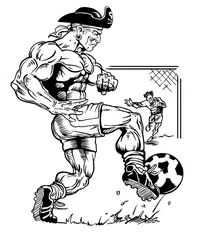 Soccer Pirates Mascot Decal / Sticker 2