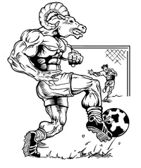 Soccer Rams Mascot Decal / Sticker 1