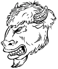 Buffalo Head Mascot Decal / Sticker hd4