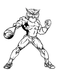 Baseball Owls Mascot Decal / Sticker 3