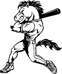 Baseball Horse Mascot Decal / Sticker