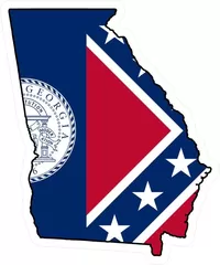 Georgia Outline State Flag Decal / Sticker 03