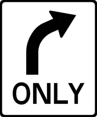 Right Turn Only Decal / Sticker 01
