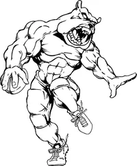 Football Bulldog Mascot Decal / Sticker
