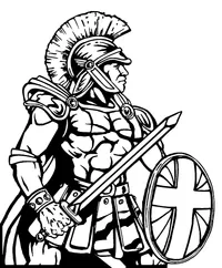 Trojans Mascot with Shield Decal / Sticker