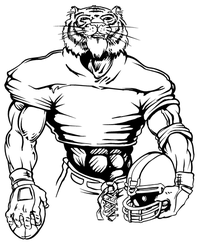 Football Tigers Mascot Decal / Sticker 7